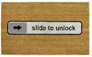 Slide To Unlock Türmatte + Witzige Geschenke + lustige Geschenkideen